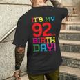 92歳 カラフル Happy Birthday Its My 92Th Birthday メンズTシャツ バックプリント 彼への贈り物