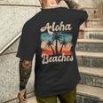 Aloha Beaches ハワイ サーフィン ストランドパーティー バケーション サーファー メンズTシャツ バックプリント 彼への贈り物