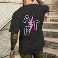 Aptアパツ、ピンクサンダー、トレンディファッション メンズTシャツ バックプリント 彼への贈り物