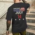 Awesome 7月14日 ヴィンテージ アメリカ国旗 クラシック 7月14日 メンズTシャツ バックプリント 彼への贈り物