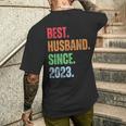 Best Husbandince 2023 2Nd Anniversary Husband メンズTシャツ バックプリント 彼への贈り物