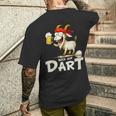 Bock Auf Dart ヤギとビールジョッキ 面白いダーツプレーヤー メンズTシャツ バックプリント 彼への贈り物