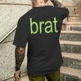 Brat 特大サイズ オールカラー ブラック ホワイト グリーン シャルトリューズ ギフト メンズTシャツ バックプリント 彼への贈り物