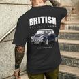 British Classic Car ダークブルー ミニスポーツカー メンズTシャツ バックプリント 彼への贈り物