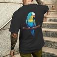 Budgies ペット オウム インコ 鳥 ウェリデザイン メンズTシャツ バックプリント 彼への贈り物