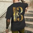 C-音記号 ヴィンテージイエロー ミュージシャンヴィオラ・チェロ。 メンズTシャツ バックプリント 彼への贈り物