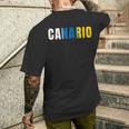 Canario Bandera Islas Canarias Canarias Bandera Camiseta Hombre Estampado Espalda Regalos para él