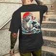 Catzilla 猫日本美術面白い猫 メンズTシャツ バックプリント 彼への贈り物
