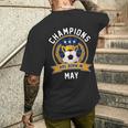 Champion Are Born In May フットボール サッカーボール 誕生日プレゼント 長袖tシャツ メンズTシャツ バックプリント 彼への贈り物