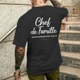 メンズ Chef De Family おもしろフランス語 父の日 メンズTシャツ バックプリント 彼への贈り物
