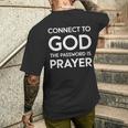 Connected To God The Password Is Prayer インスピレーションデザイン メンズTシャツ バックプリント 彼への贈り物