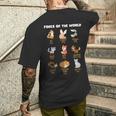Cool Foxes Of The Worldかわいいキツネ動物愛好家ギフト メンズTシャツ バックプリント 彼への贈り物