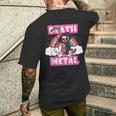 Death Metal Grim Reaper ピンクユニコーン ファニーヘビーメタル メンズTシャツ バックプリント 彼への贈り物