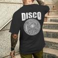 Disco Music Ball ファンク ソウル 音楽愛好家 レトロ 70年代 80年代 コスチューム メンズTシャツ バックプリント 彼への贈り物