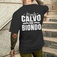 Divertente Papà Calvo Meglio Calvo Che Biondo T-shirt da uomo con stampa posteriore Regalos para él
