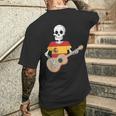 Divertido Esqueleto Guitarra España Bandera España Divertido Esqueleto Meme Camiseta Hombre Estampado Espalda Regalos para él