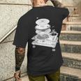 Dj Turntable 1210 Mk2 Exploded Blueprint メンズTシャツ バックプリント 彼への贈り物