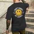 Don't Worry We Be Happymile Face レトロ グルービー 70年代 メンズTシャツ バックプリント 彼への贈り物