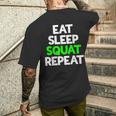 Eatleepquat Repeat モチベーショントレーニング メンズTシャツ バックプリント 彼への贈り物