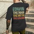 Edwin The Man The Myth The Legend シャツ ファーストネーム Edwin メンズTシャツ バックプリント 彼への贈り物