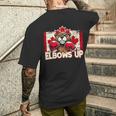 Elbows Up Canada カナダのカウンター関税 ビーバーボクシング メンズTシャツ バックプリント 彼への贈り物