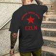 Ezln デモクラシア・リベルタード・ジャスティシア-サパティスタ、社会主義者 メンズTシャツ バックプリント 彼への贈り物