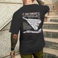 F-14 Tomcat Us American Carrier航空機 ブループリント メンズTシャツ バックプリント 彼への贈り物
