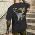 F-14 Tomcatが動作しています。最高の海軍航空。 メンズTシャツ バックプリント 彼への贈り物
