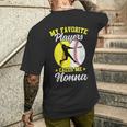 My Favorite Baseball Softball Players Calls Me Nonna Men's T-shirt Back Print Funny Gifts
