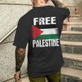 Free Palestine Free Gaza パレスチナの旗無料パレスチナ メンズTシャツ バックプリント 彼への贈り物