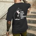 The Fuck You Lookin At 猫好きのための面白い下品なノベルティ メンズTシャツ バックプリント 彼への贈り物