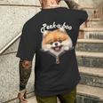Peek-A-Boo ポメラニアン メンズTシャツ バックプリント 彼への贈り物