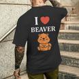 Baby Beavers Minimalist Cute I Love Beaver メンズTシャツ バックプリント 彼への贈り物