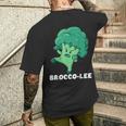 Brocco-Lee Punegetable Love ブロッコリー ビーガンダイエット メンズTシャツ バックプリント 彼への贈り物