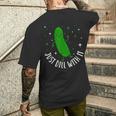Bun Pickle-Just Dill With It メンズTシャツ バックプリント 彼への贈り物
