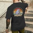 Huh Cat Huhおかしな猫好きのハッミーム メンズTシャツ バックプリント 彼への贈り物