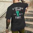 If They Talk Behind Your Back Fart かわいい動物モンスター メンズTシャツ バックプリント 彼への贈り物
