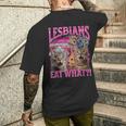 Lesbians Cat Owner Lesbians Eat What メンズTシャツ バックプリント 彼への贈り物
