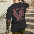 Pets Awesome Sauce With Picture Of Rooster Men's T-shirt Back Print Funny Gifts
