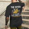 The River Is Calling Water Rafting 川 ラフティング メンズTシャツ バックプリント 彼への贈り物