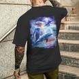 Galaxy Dolphin 宇宙のイルカ メンズTシャツ バックプリント 彼への贈り物