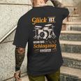 Glück Ist Wenn Das ドラムセット ドラム&ドラム メンズTシャツ バックプリント 彼への贈り物