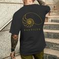 Golden Nautilus シェルtシャツ 海洋自然愛好家向け メンズTシャツ バックプリント 彼への贈り物