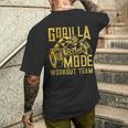 Gorilla Mode ワークアウト チーム ダンベル ビースト ジム フィットネス ゴールド メンズTシャツ バックプリント 彼への贈り物