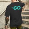 Goロゴ付きのgoプログラミング言語golang開発者 メンズTシャツ バックプリント 彼への贈り物