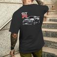 Gt R 34 レーシング ドラグ ドリフト Jdm Japan ストリートスポーツカー メンズTシャツ バックプリント 彼への贈り物