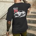 Gt R 35 Jdm ストリートレーシング ドラッグ ドリフト スポーツカー メンズTシャツ バックプリント 彼への贈り物
