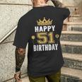 Happy 51St Birthday アイデア 51歳 男女用 メンズTシャツ バックプリント 彼への贈り物