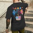 Happy Birthday To You ケーキとバルーンパーティー メンズTシャツ バックプリント 彼への贈り物