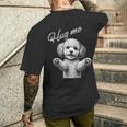 Hug Me トイプードル アートデザイン 可愛い おしゃれ 犬 動物 メンズTシャツ バックプリント 彼への贈り物